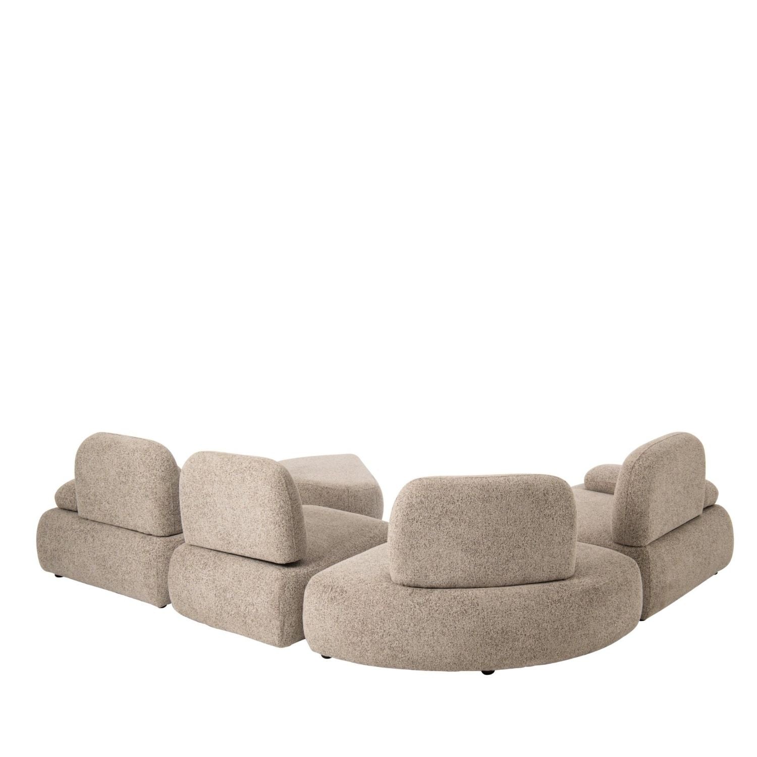 Set Van 5 Modulaire Bankelementen Olivia Bruin/Ecru J-Line