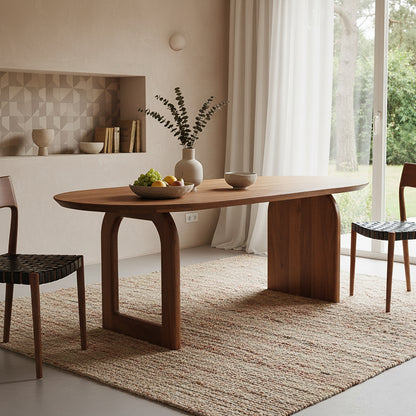 Bullnose Eettafel Mix Bruin 180cm Raw Materials