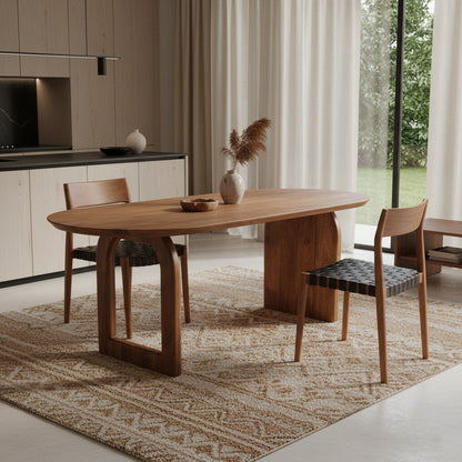 Bullnose Eettafel Mix Bruin 180cm Raw Materials