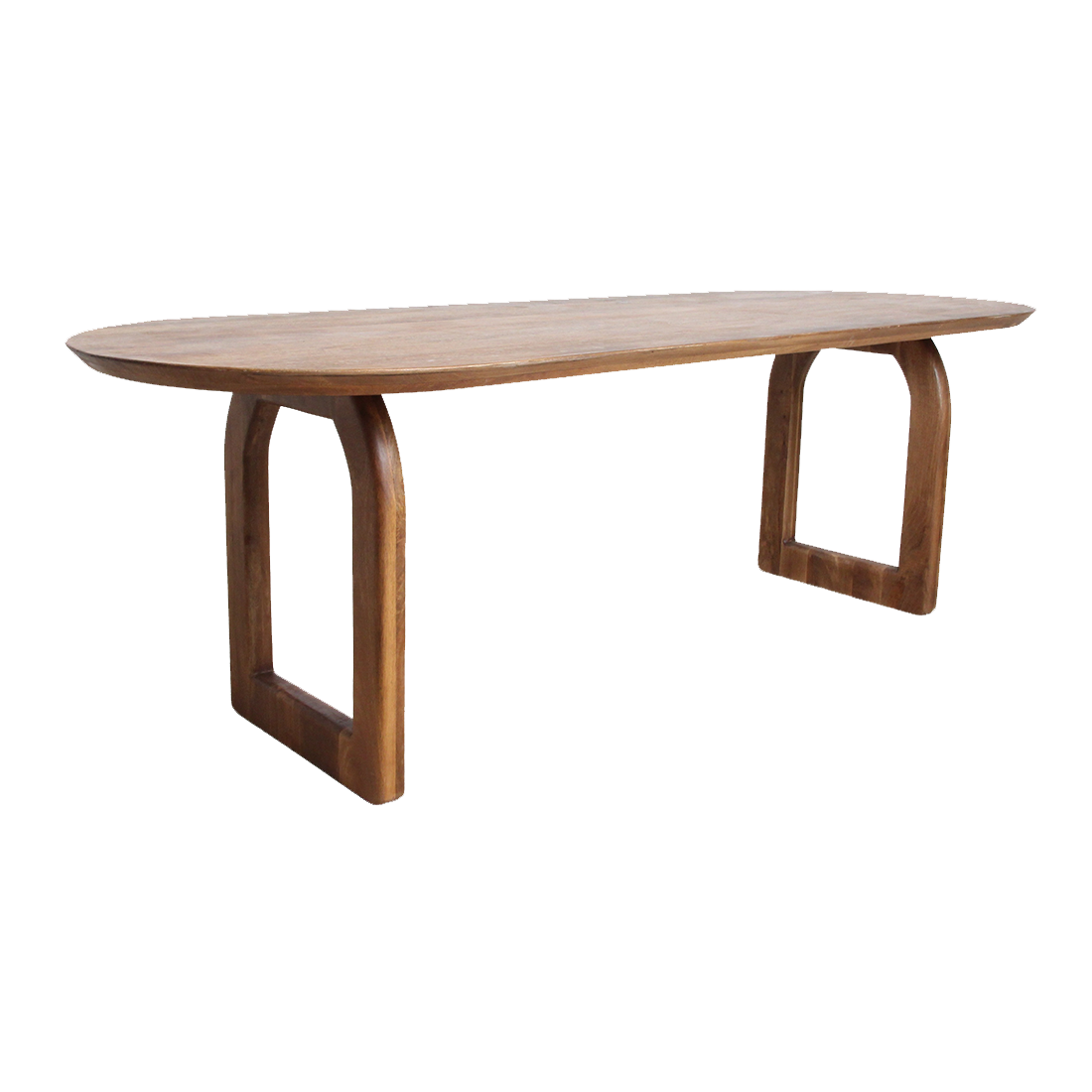 Bullnose Eettafel Open Bruin 200cm Raw Materials