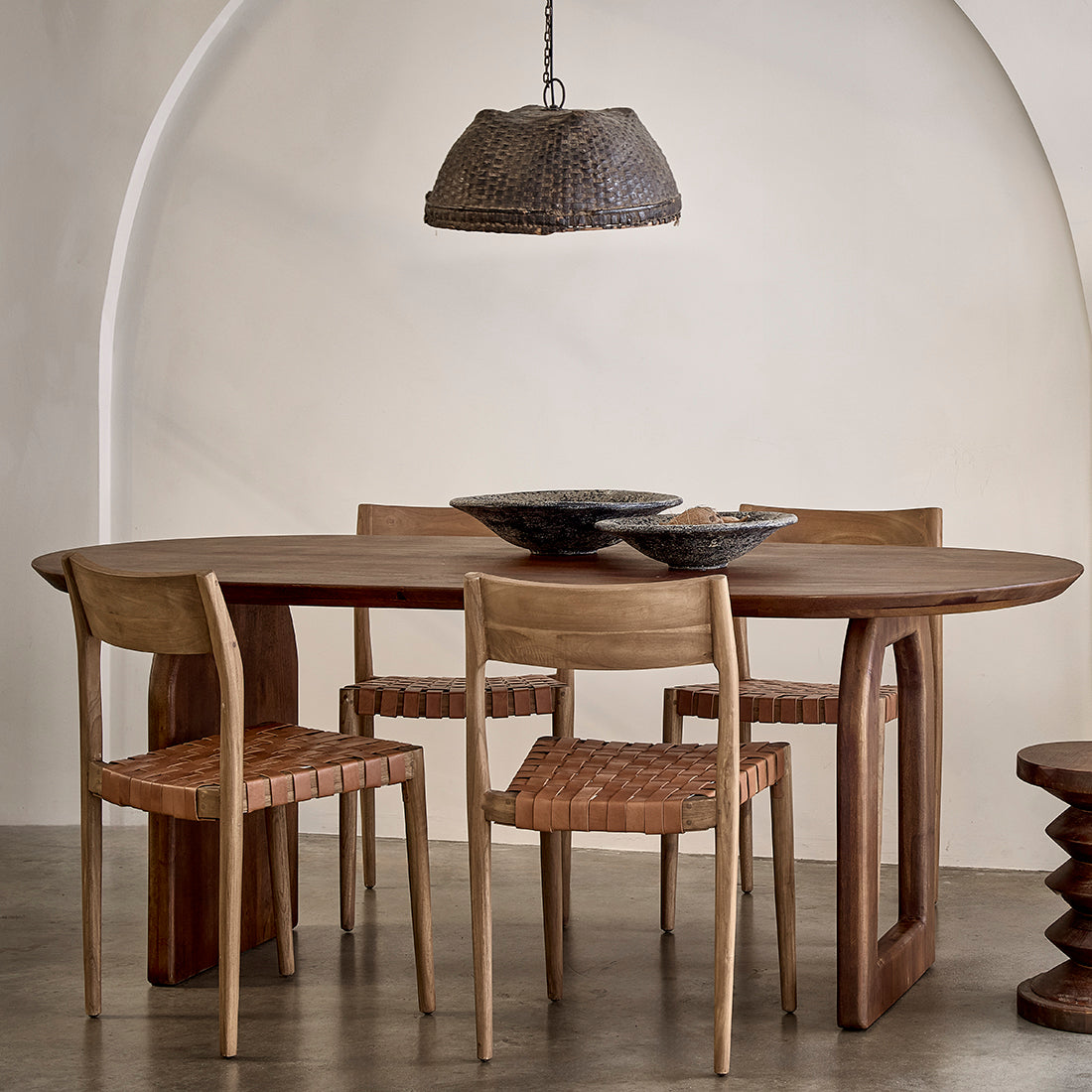 Bullnose eettafel mix bruin 240cm Raw Materials
