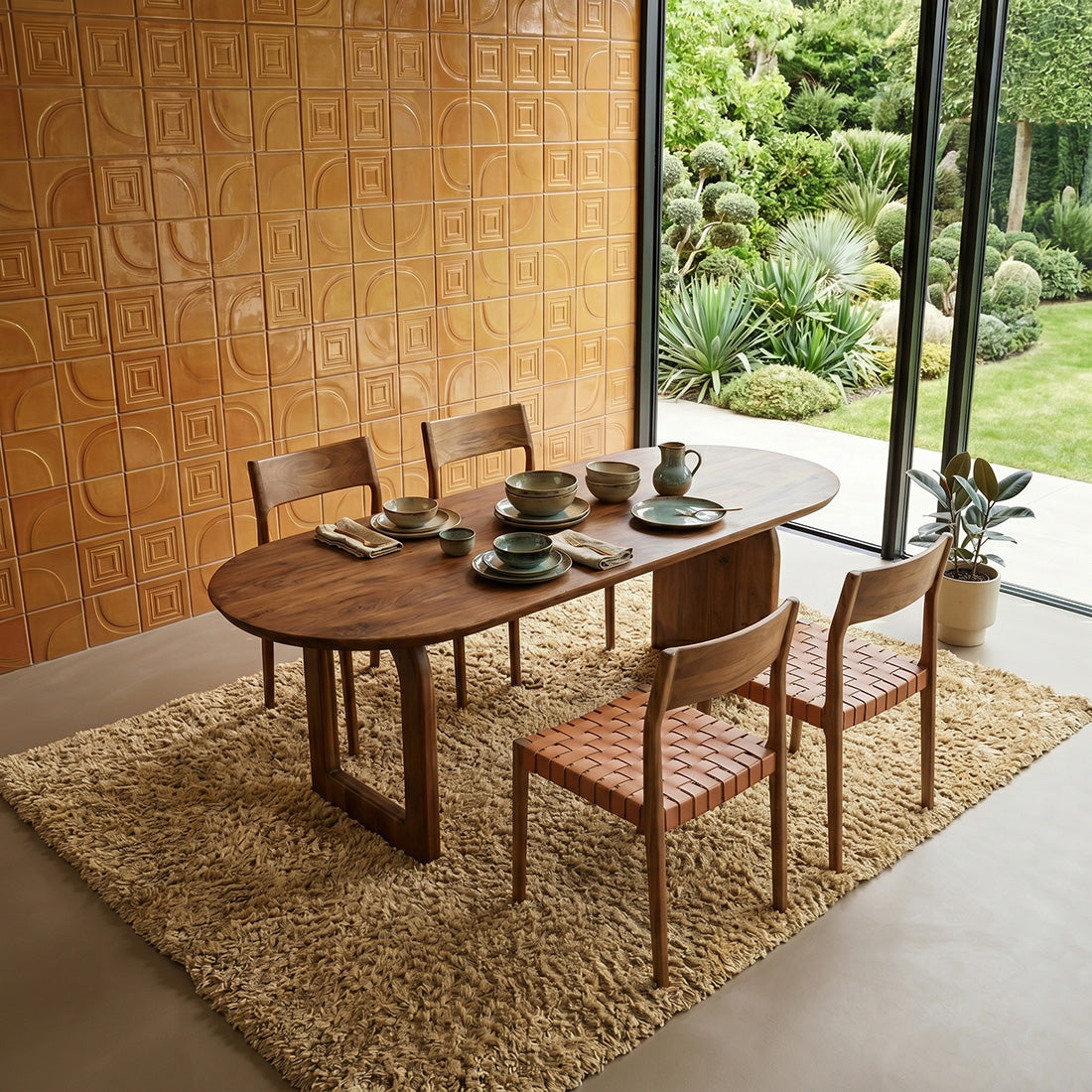 Bullnose eettafel mix bruin 240cm Raw Materials