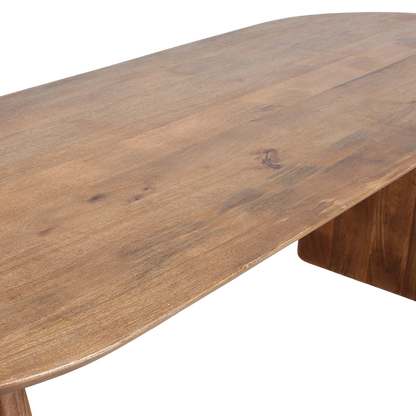 Bullnose Eettafel Open Bruin 240cm Raw Materials