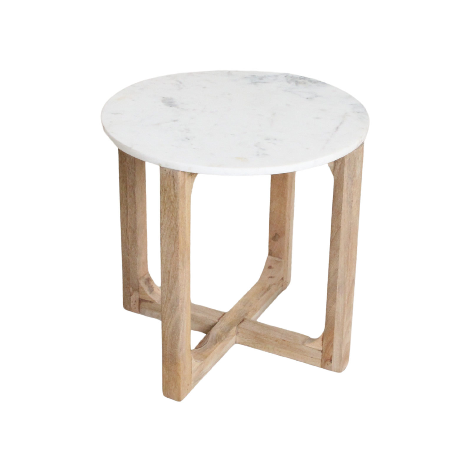 Marmeren bijzettafel Rond Wit Raw Materials
