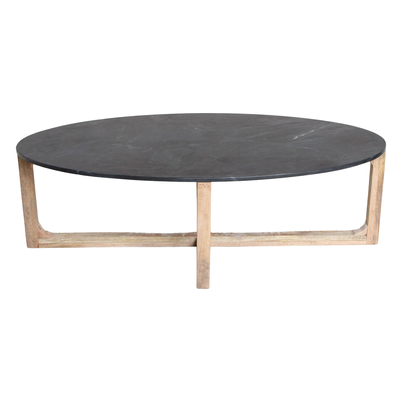 Marmeren Salontafel Ovaal Zwart Raw Materials