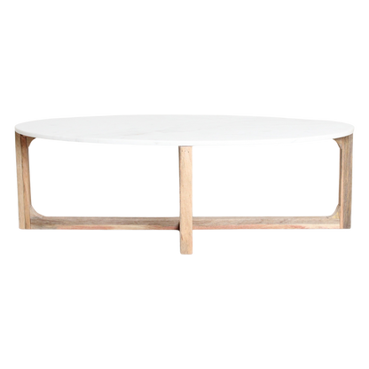 Salontafel Marmer Ovaal Wit Raw Materials