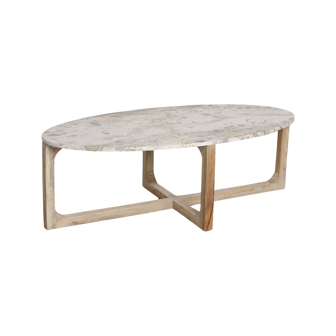Marmeren Salontafel Ovaal Crème Raw Materials