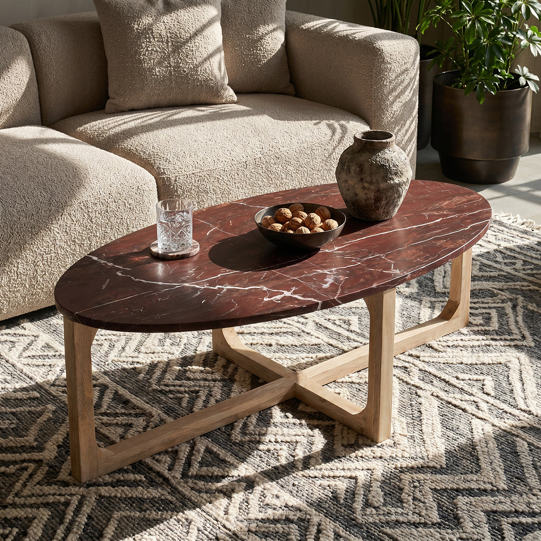 Marmeren Salontafel Ovaal ‘Cherry’ Raw Materials
