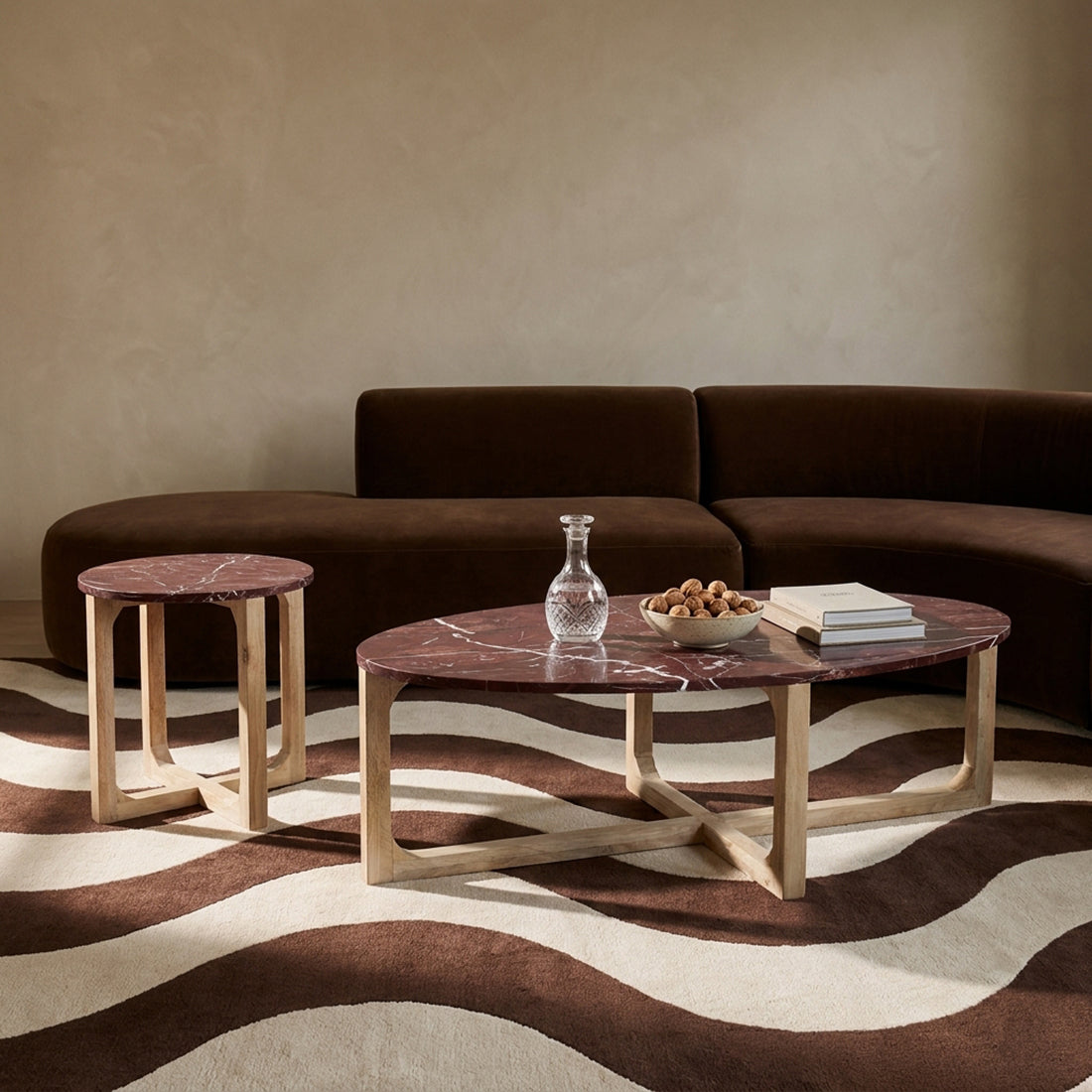 Marmeren Salontafel Ovaal ‘Cherry’ Raw Materials