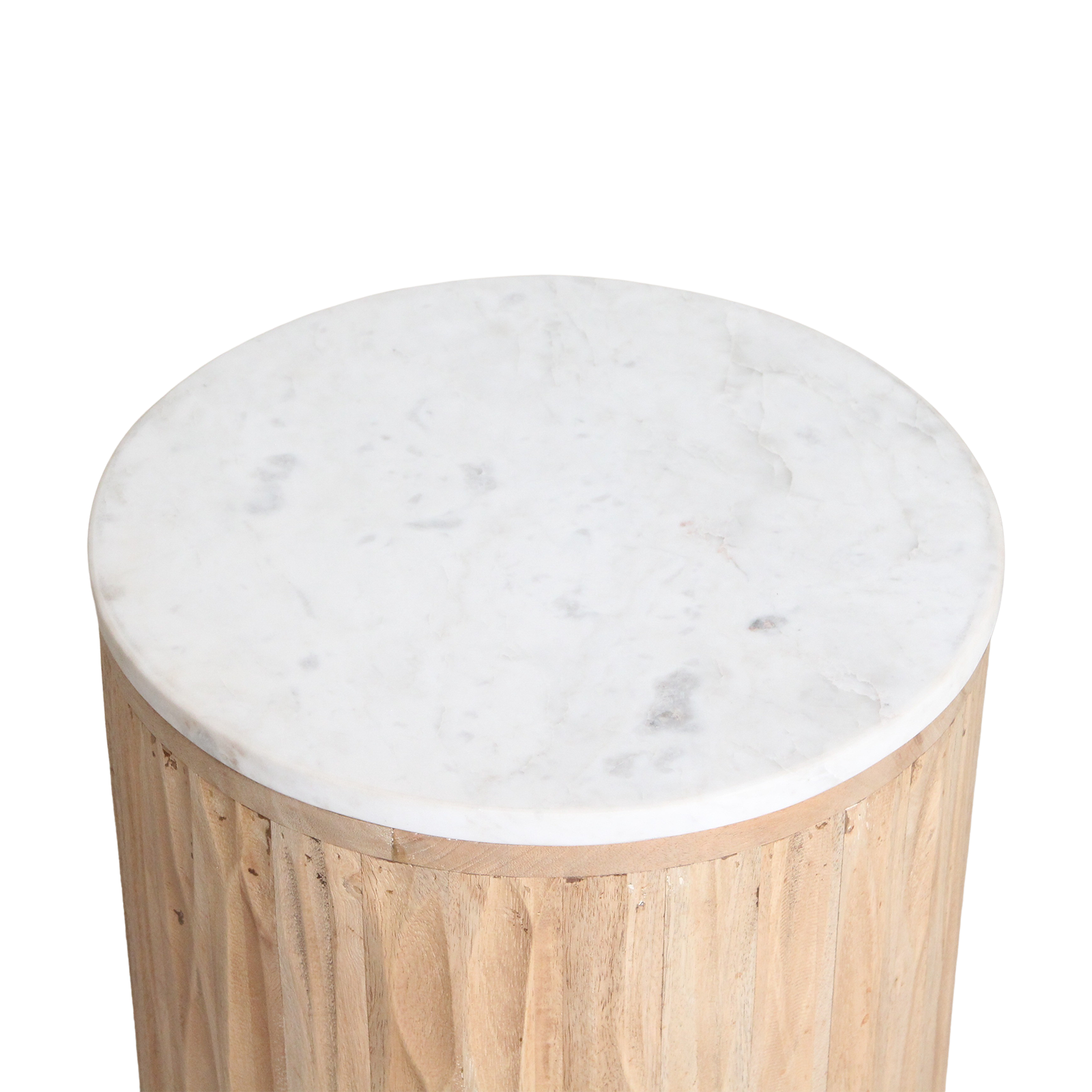 Ronde Bijzettafel Malakka Marmer Wit Raw Materials