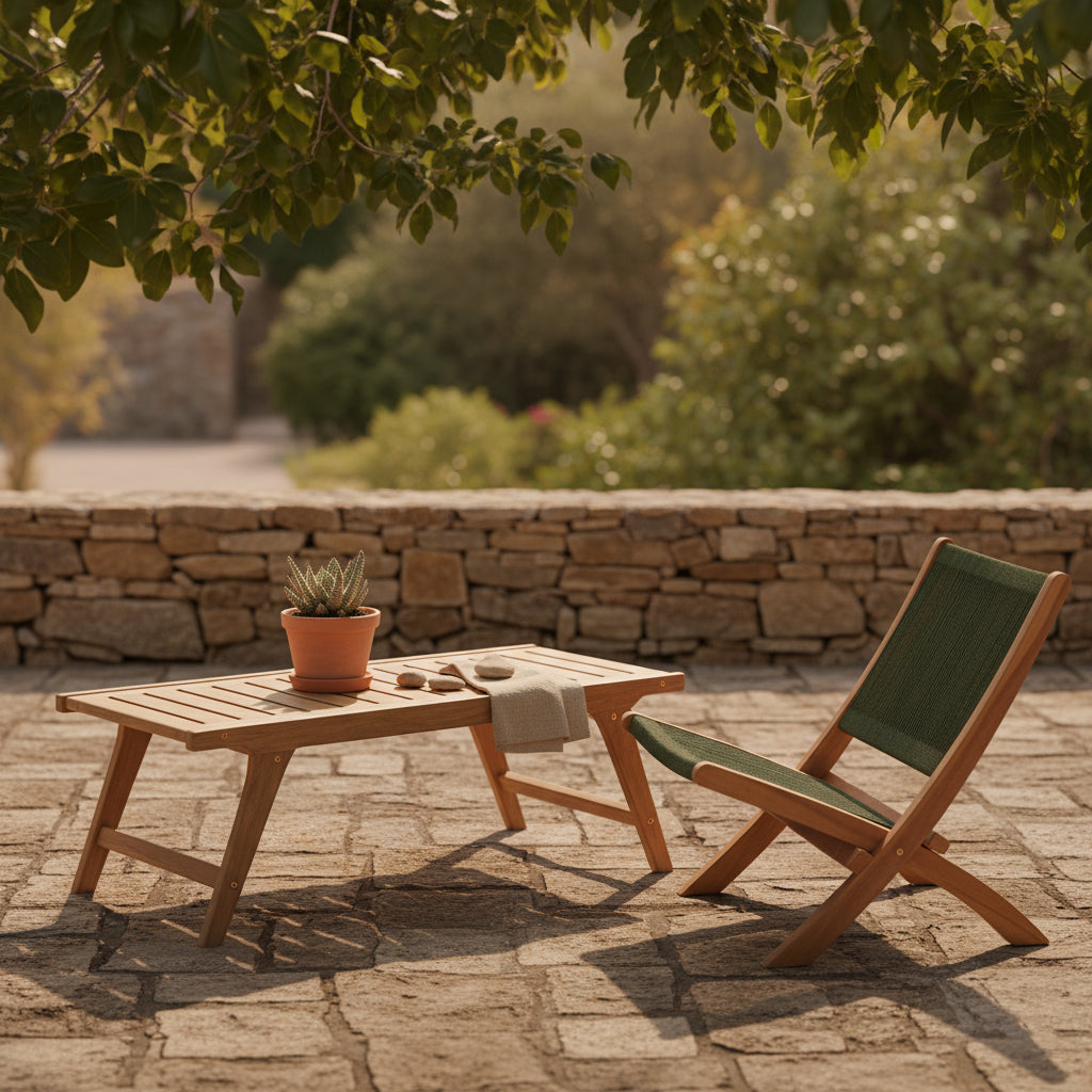 Outdoor Salontafel Odin Teakhout Natutrel raw Materials