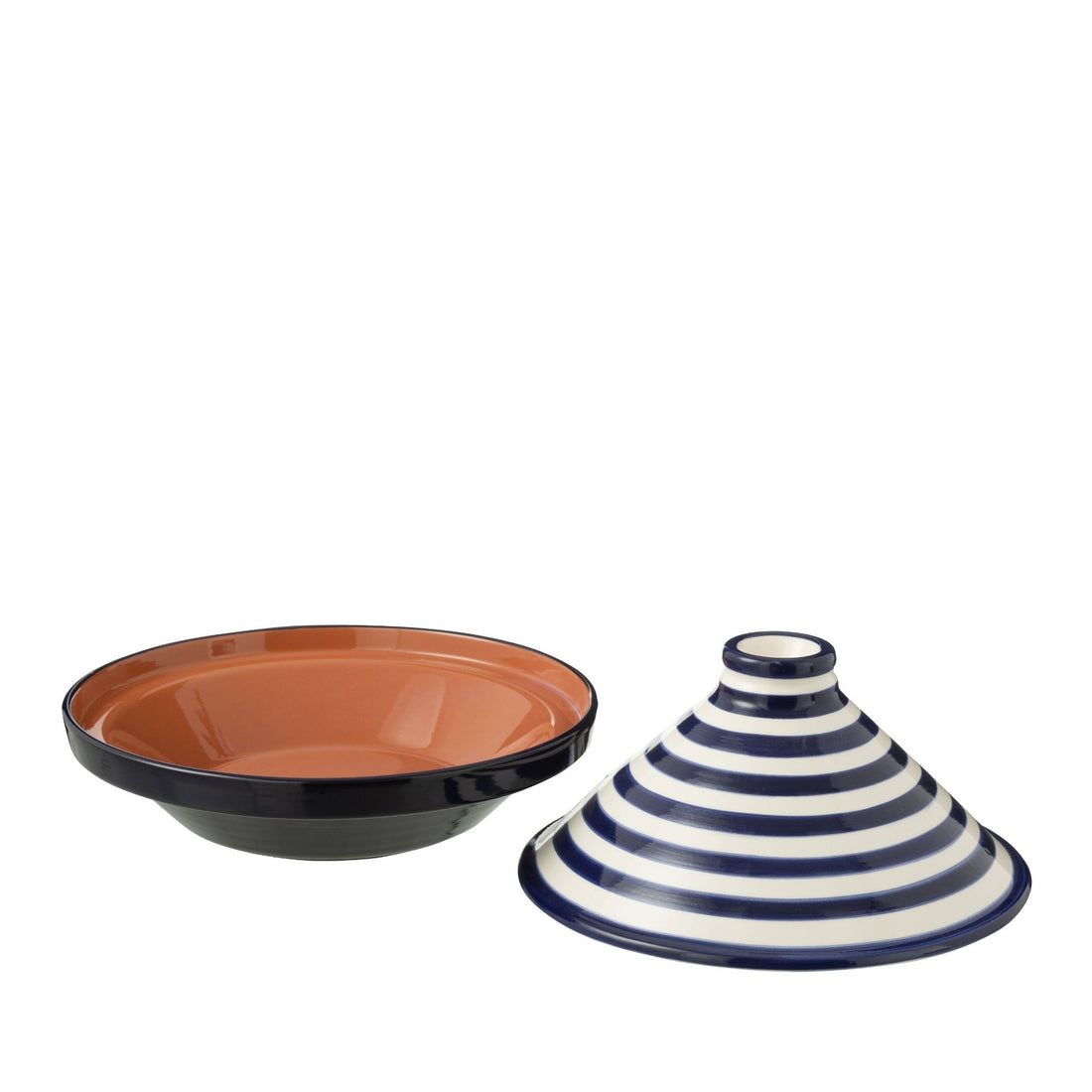 Tagine Granada Strepen Cobalt Blauw/Wit Keramiek J-Line