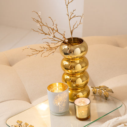 Vaas Rups Glas Goud Ø13,5x30cm J-Line