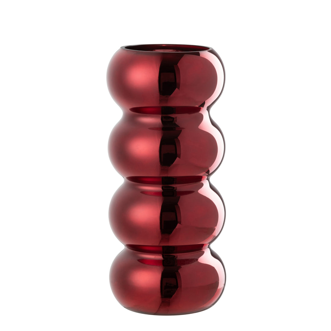 Vaas Rups Glas Donkerrood Ø13,5x30cm J-Line