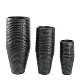 Addila Black Brushed High Pot - Set van 3 - PTMD - Pot - PTMD - livinglovely.nl