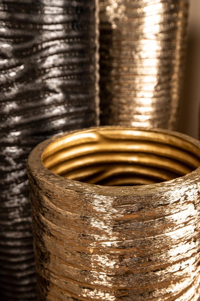 Addila Black Brushed High Pot - Set van 3 - PTMD - Pot - PTMD - livinglovely.nl