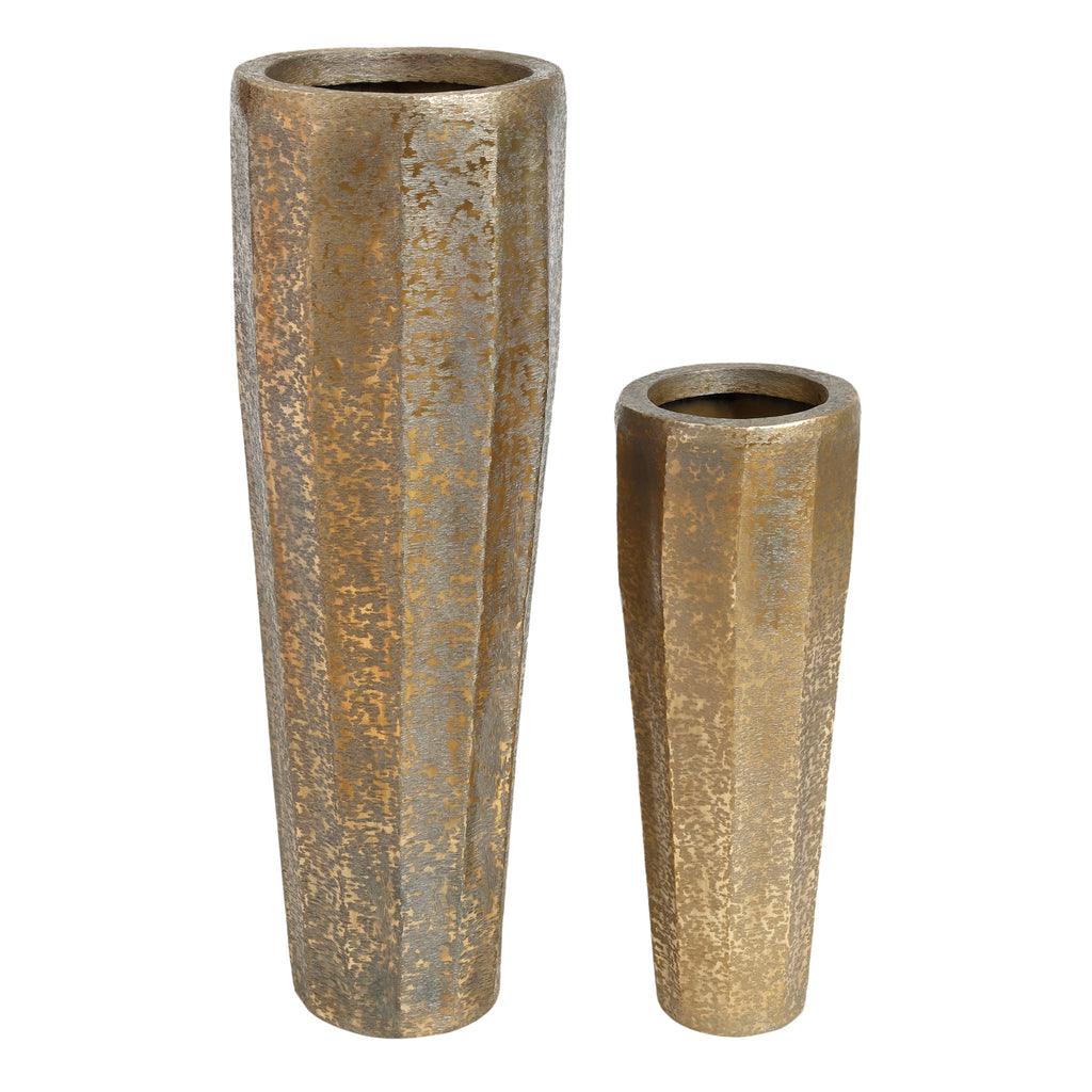 Adiane Brass Brushed Pot - Set van 2 - PTMD - Pot - PTMD - livinglovely.nl
