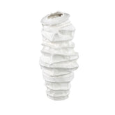 Aharon White Ceramic Irregular Shaped Vase Slim L 24x23x51cm PTMD - Vaas - PTMD - livinglovely.nl