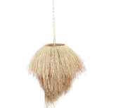 Aisling Pink Rattan hanging Lamp Drop Shape PTMD , Hanglamp , PTMD , livinglovely.nl