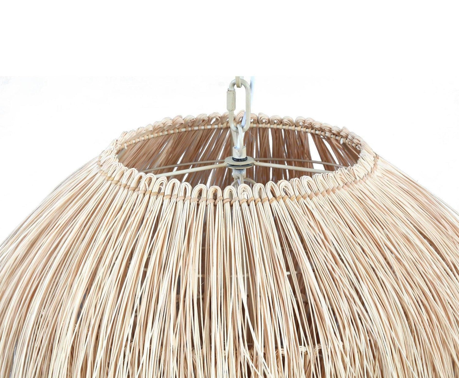 Aisling Pink Rattan hanging Lamp Drop Shape PTMD , Hanglamp , PTMD , livinglovely.nl