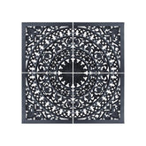 Akoulina Black MDF Antique Carved Wallpanel 4 pcs PTMD , wanddecoratie , PTMD , livinglovely.nl