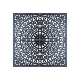 Akoulina Black MDF Antique Carved Wallpanel 4 pcs PTMD , wanddecoratie , PTMD , livinglovely.nl