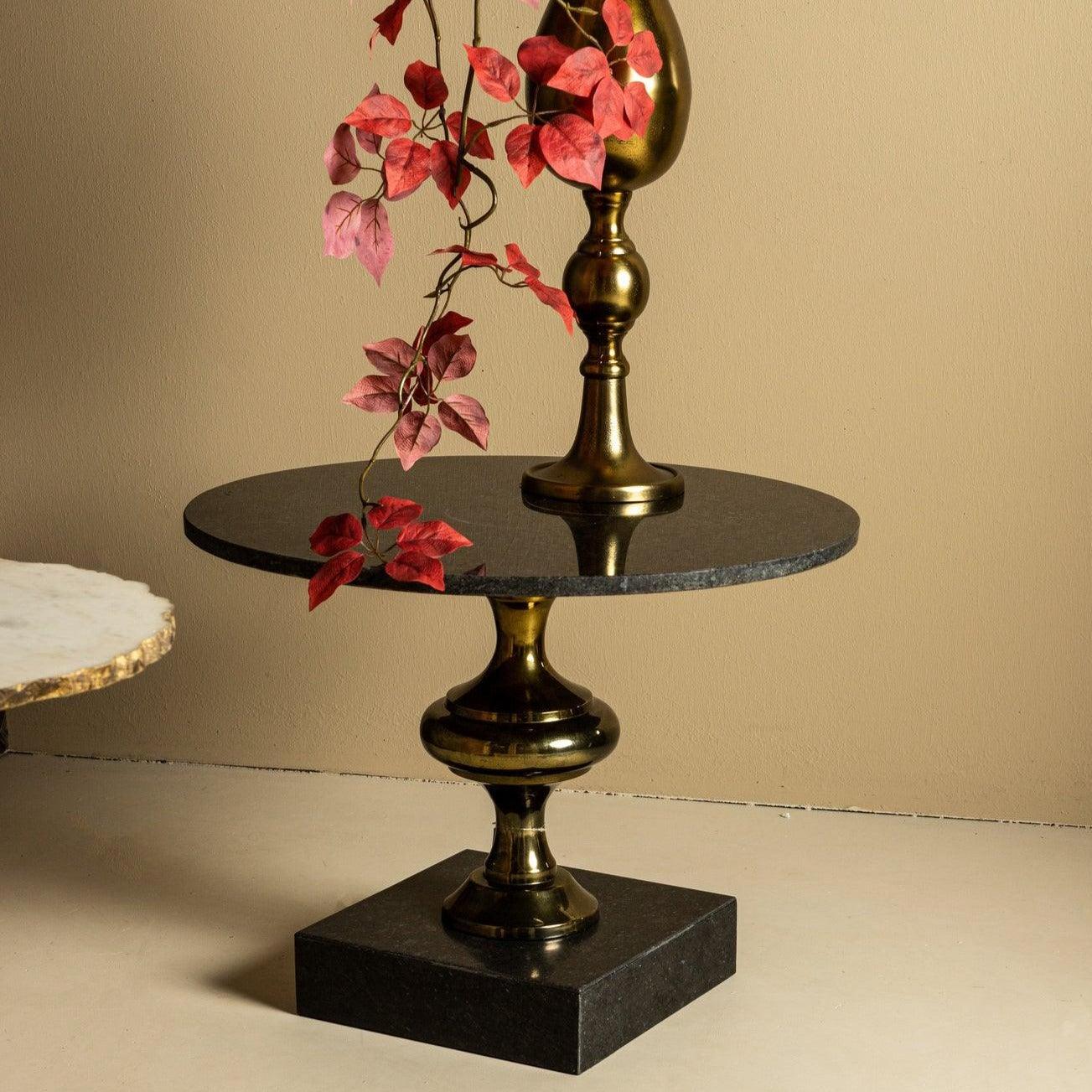 Alano Black Marble Salontafel Alu Gold Table Leg PTMD - Bijzettafel - PTMD - livinglovely.nl