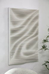 Aleishia White rect mdf wallpanel wavy design PTMD - Wandpaneel - PTMD - livinglovely.nl