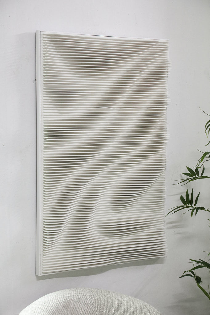Aleishia White rect mdf wallpanel wavy design PTMD - Wandpaneel - PTMD - livinglovely.nl