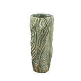 Alexio Green Round Cement Pot Wavy Lines High L Ø20xH45cm PTMD - Pot - PTMD - livinglovely.nl