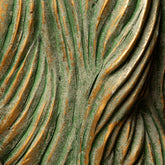 Alexio Green Round Cement Pot Wavy Lines High L Ø20xH45cm PTMD - Pot - PTMD - livinglovely.nl