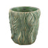 Alexio Green Round Cement Pot Wavy Lines Low XXL Ø40xH40cm PTMD - Pot - PTMD - livinglovely.nl