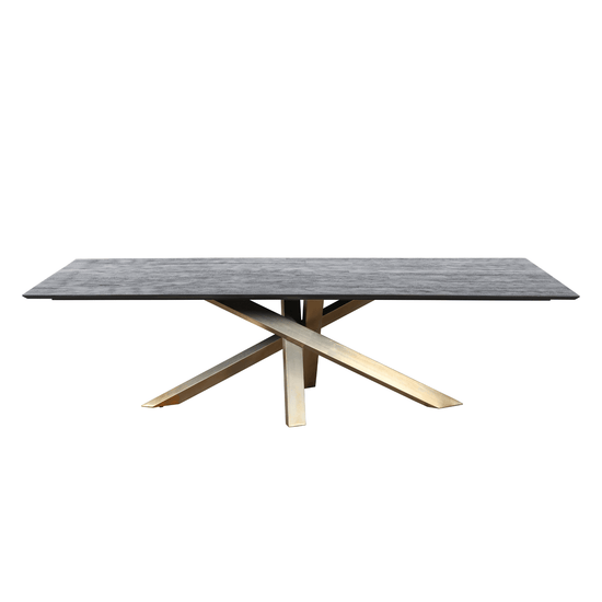 Alore Brown on Gold Diningtable Rectangle PTMD , eettafel , PTMD , livinglovely.nl