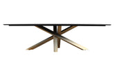 Alore Brown on Gold Diningtable Rectangle PTMD , eettafel , PTMD , livinglovely.nl