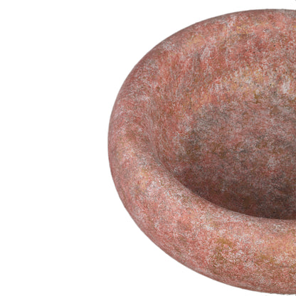 Aly Red Cement Round Bowl Big PTMD - Schaal - PTMD - livinglovely.nl