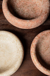 Aly Red Cement Round Bowl Big PTMD - Schaal - PTMD - livinglovely.nl