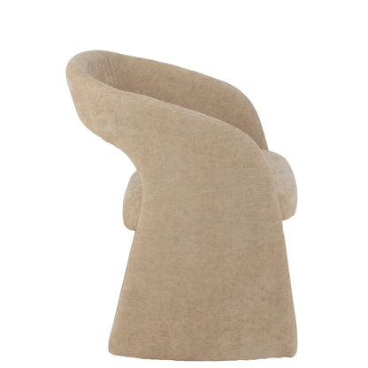 Anise Stoel Textiel Beige - Eetkamerstoel - J-Line - livinglovely.nl