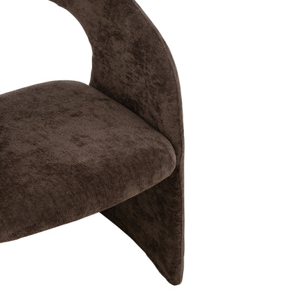 Anise Stoel Textiel Donkerbruin - Eetkamerstoel - J-Line - livinglovely.nl