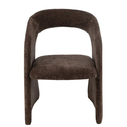 Anise Stoel Textiel Donkerbruin - Eetkamerstoel - J-Line - livinglovely.nl