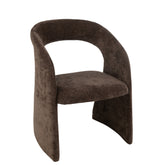 Anise Stoel Textiel Donkerbruin - Eetkamerstoel - J-Line - livinglovely.nl