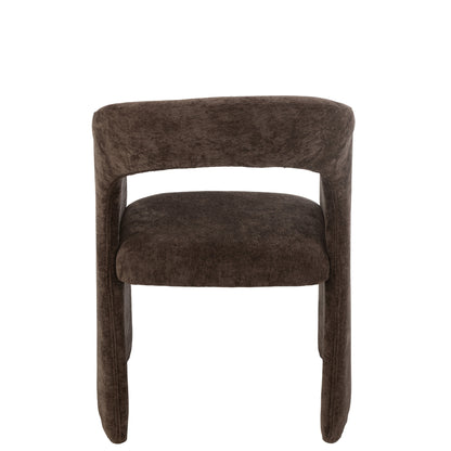 Anise Stoel Textiel Donkerbruin - Eetkamerstoel - J-Line - livinglovely.nl