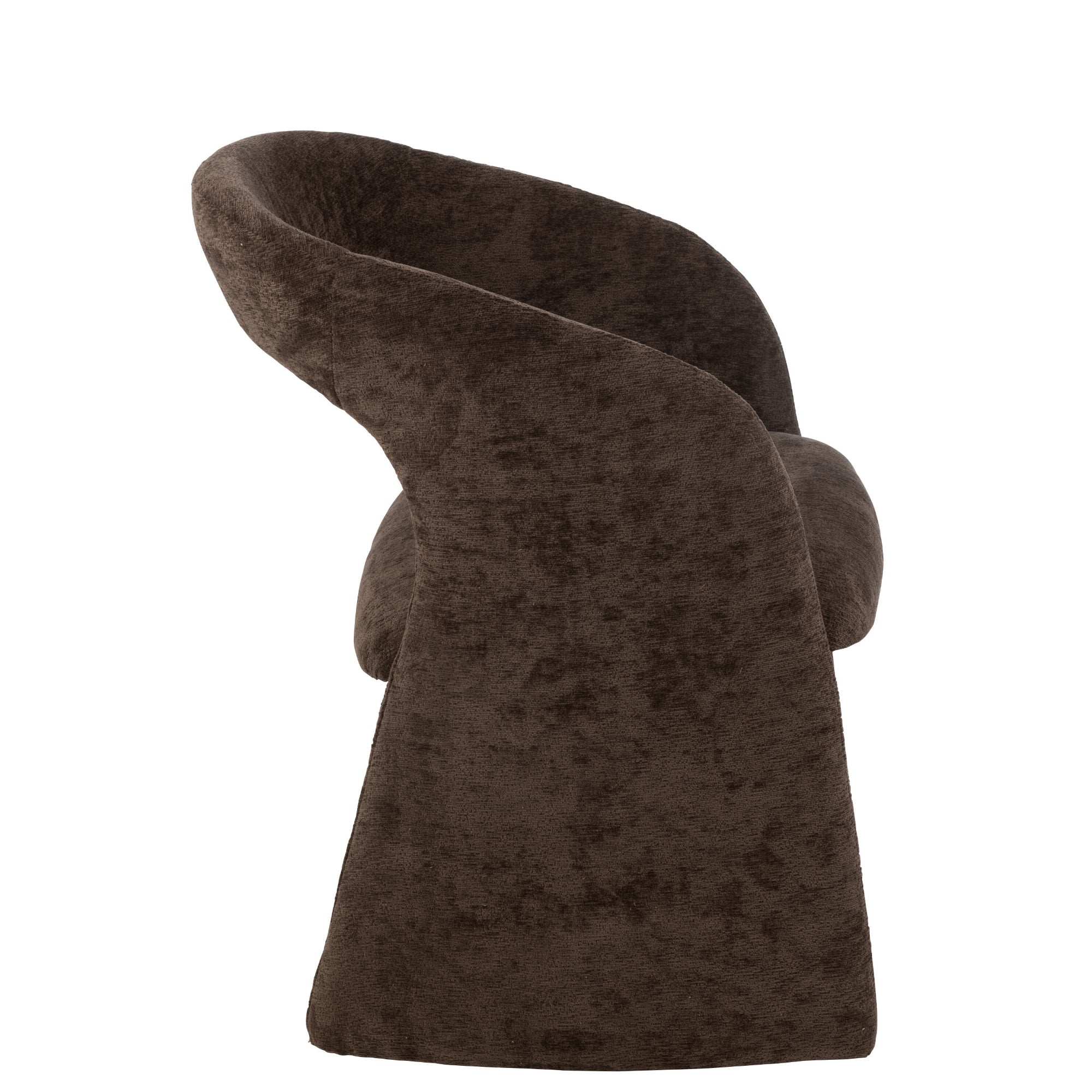 Anise Stoel Textiel Donkerbruin - Eetkamerstoel - J-Line - livinglovely.nl