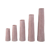 Ardala Light Pink Straight Round Ceramic Vase XL van PTMD, bovenaanzicht van de vaas op witte achtergrond