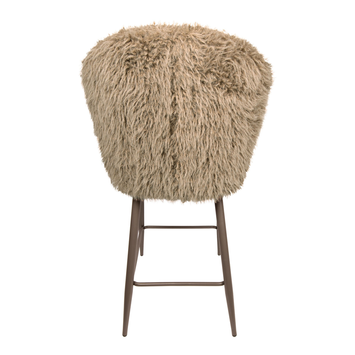 Ares barkruk Hair bruin van PTMD, detail van de zachte bruine bekleding