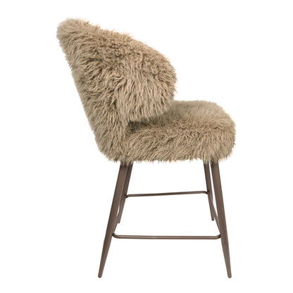Ares barkruk Hair bruin van PTMD, detail van de rugleuning