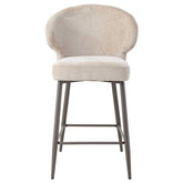 Ares Cream bar chair aphrodite 3 beige clay leg PTMD - Barkruk - PTMD - livinglovely.nl