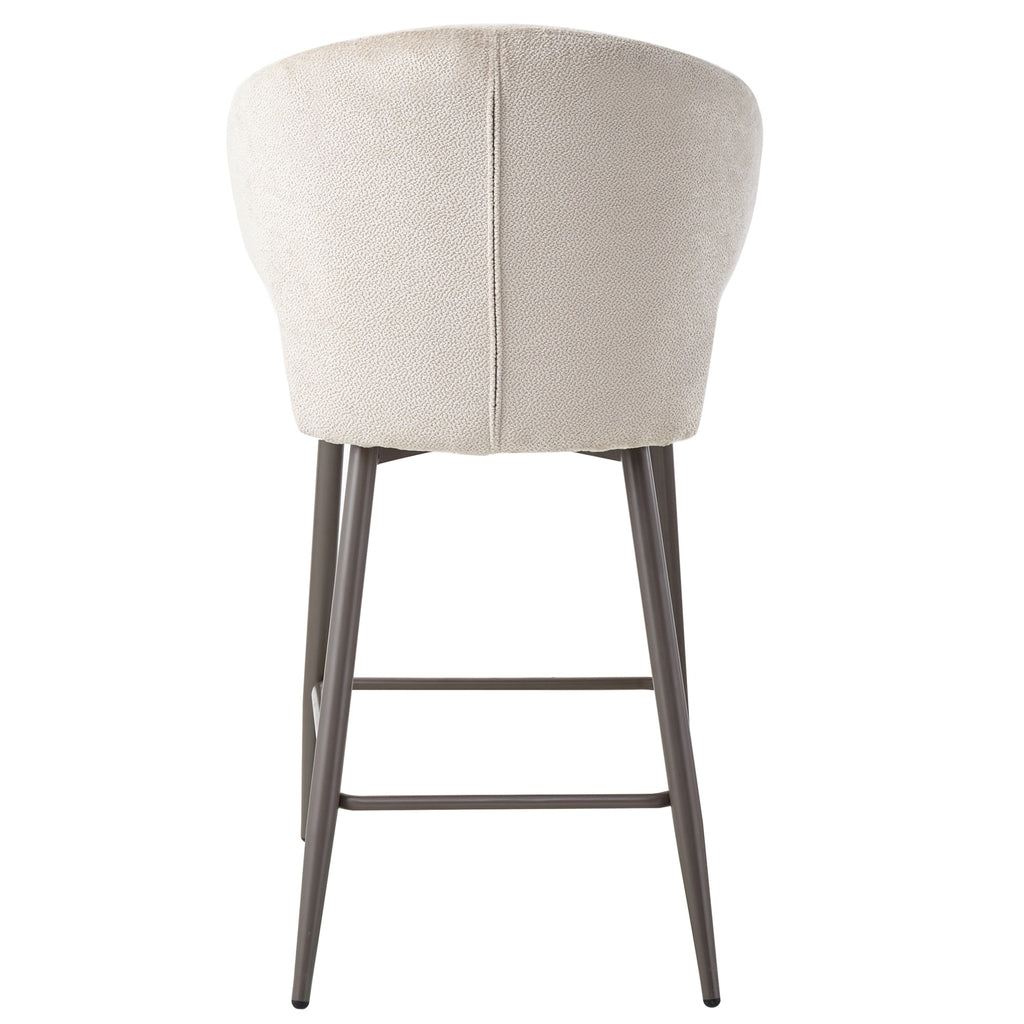 Ares Cream bar chair aphrodite 3 beige clay leg PTMD - Barkruk - PTMD - livinglovely.nl