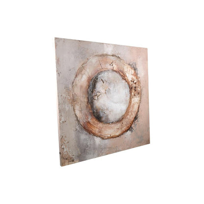 Arianna Ring - 120x4x120 cm - Canvas - Bruin PTMD - Schilderij - PTMD - livinglovely.nl