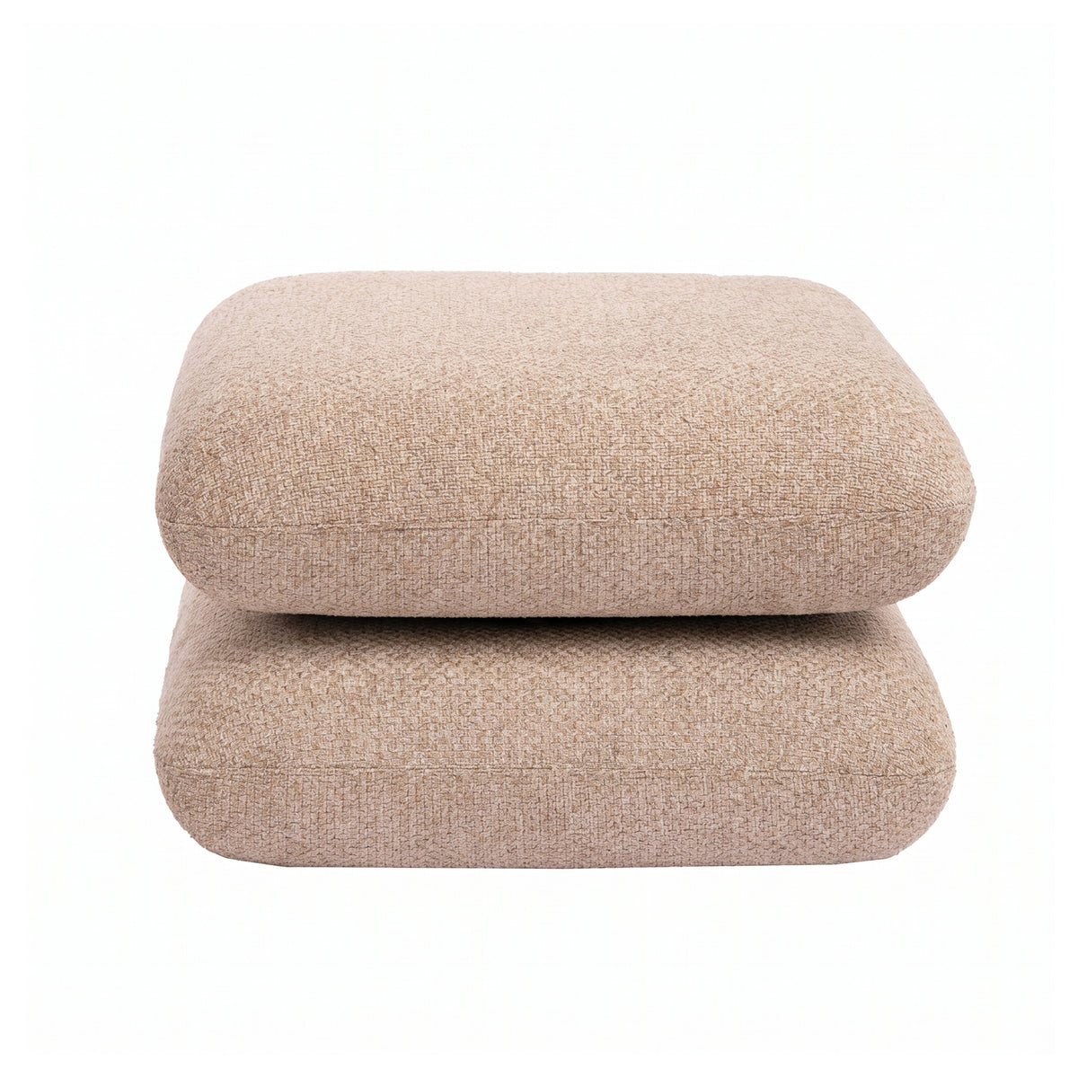 Aro Draaipoef Opulence Taupe van PTMD, ronde taupe draaipoef met opulence stof
