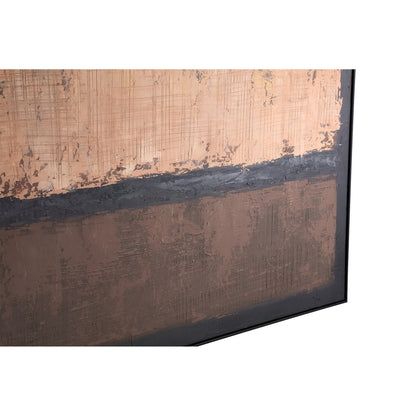 Asante Brown canvas painted wallpanel square frame PTMD - Schilderij - PTMD - livinglovely.nl